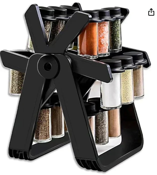 Rotating Spice Rack with 18 Jars