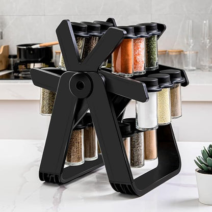 Rotating Spice Rack with 18 Jars
