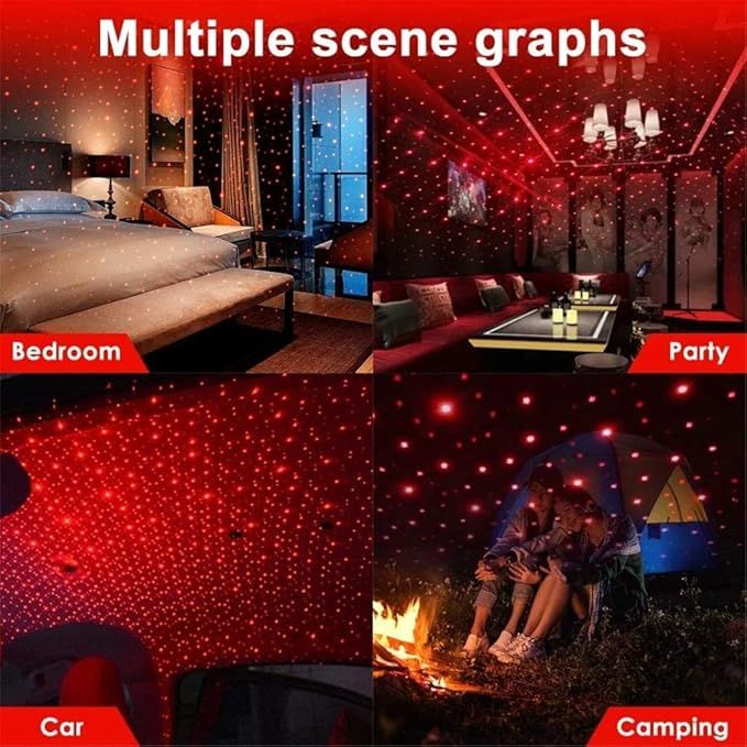 USB Car Roof Star Projector Light – 3 Modes